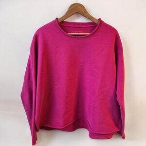 Frank & Eileen Womens Anna Long Sleeve Capelet Hot Pink Size M Cozy Luxury